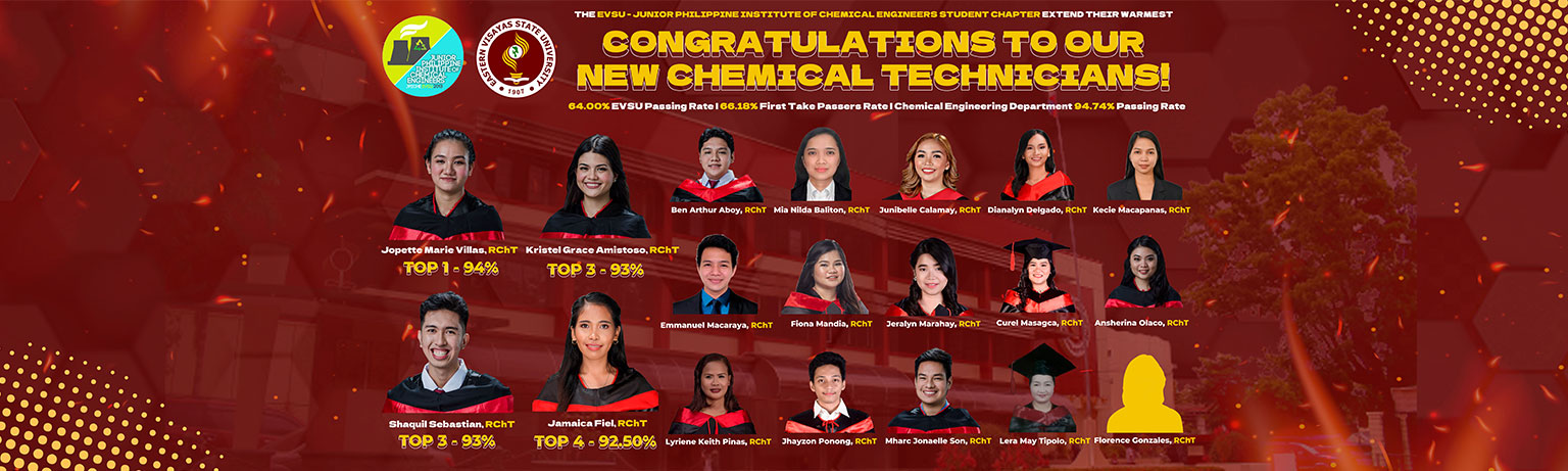 Congratulations to our New Chemical Technicians for the October 2022 Chemical Technician Board Licensure Exam (October 2022)