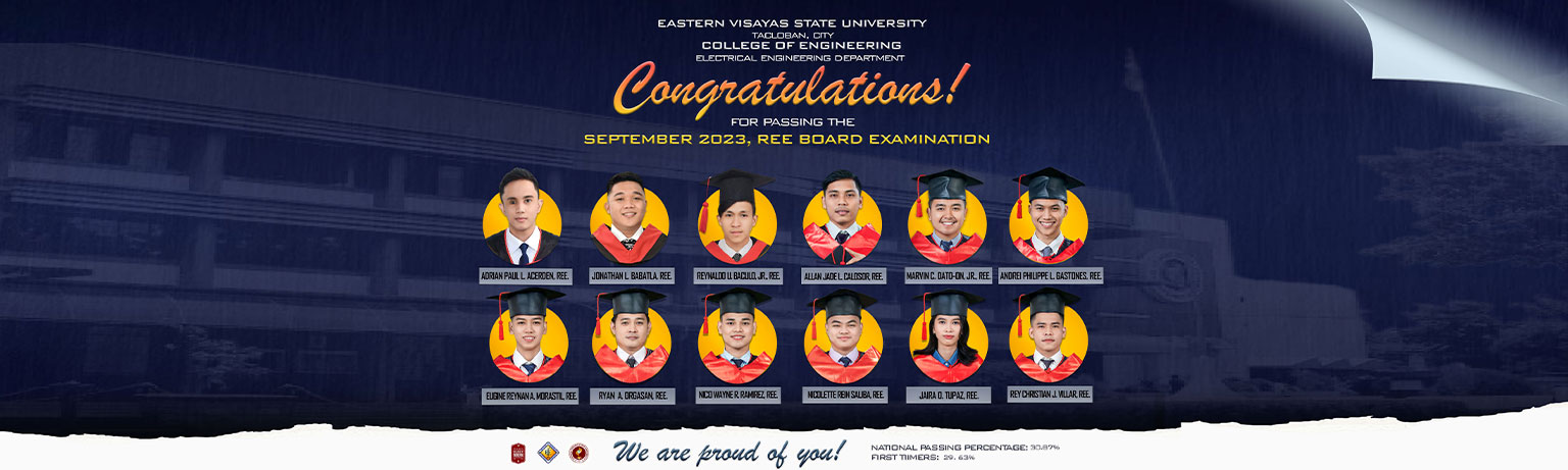 Congratulations to our 12 REE and 8 RME Licensure Examination Passers!