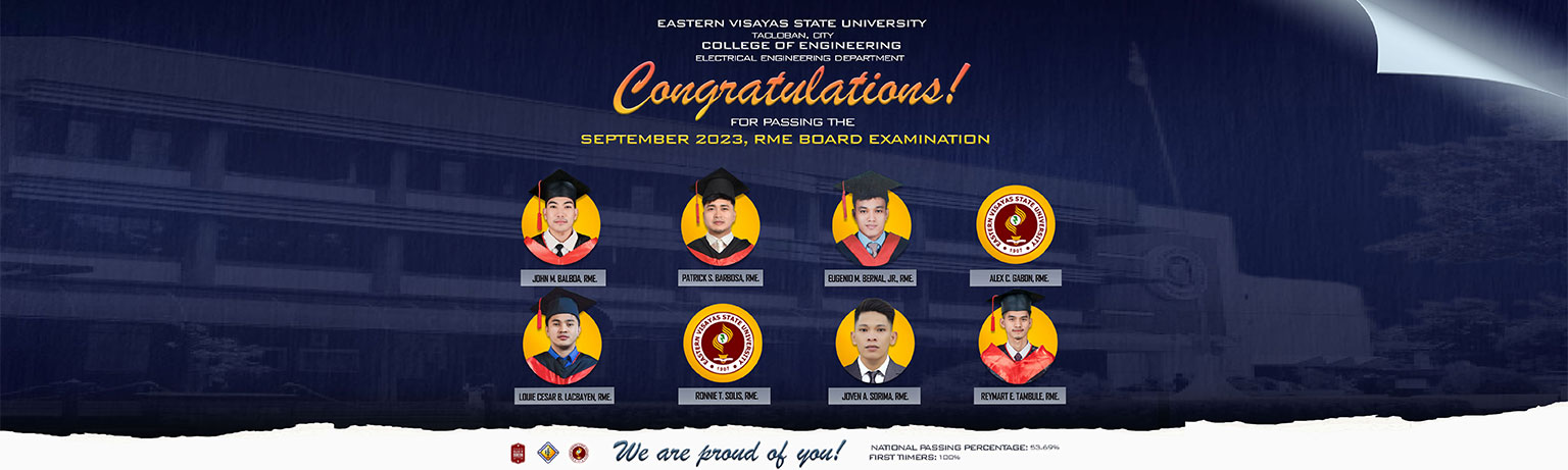 Congratulations to our 12 REE and 8 RME Licensure Examination Passers!