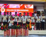 The College of Engineering raises its flags as a sign of resilience on recognition day