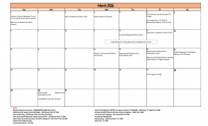 Calendar of Activities (A.Y. 2025-2026)