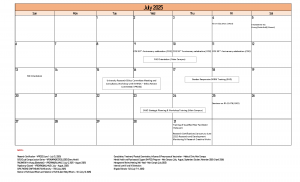 Calendar of Activities (A.Y. 2025-2026)