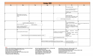 Calendar of Activities (A.Y. 2025-2026)