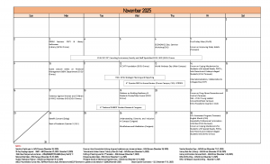 Calendar of Activities (A.Y. 2025-2026)
