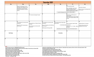 Calendar of Activities (A.Y. 2025-2026)