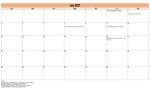 Calendar of Activities (A.Y. 2026-2027)
