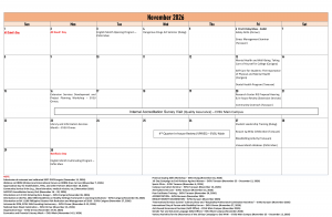 Calendar of Activities (A.Y. 2026-2027)