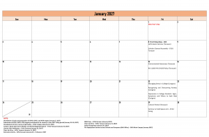 Calendar of Activities (A.Y. 2026-2027)