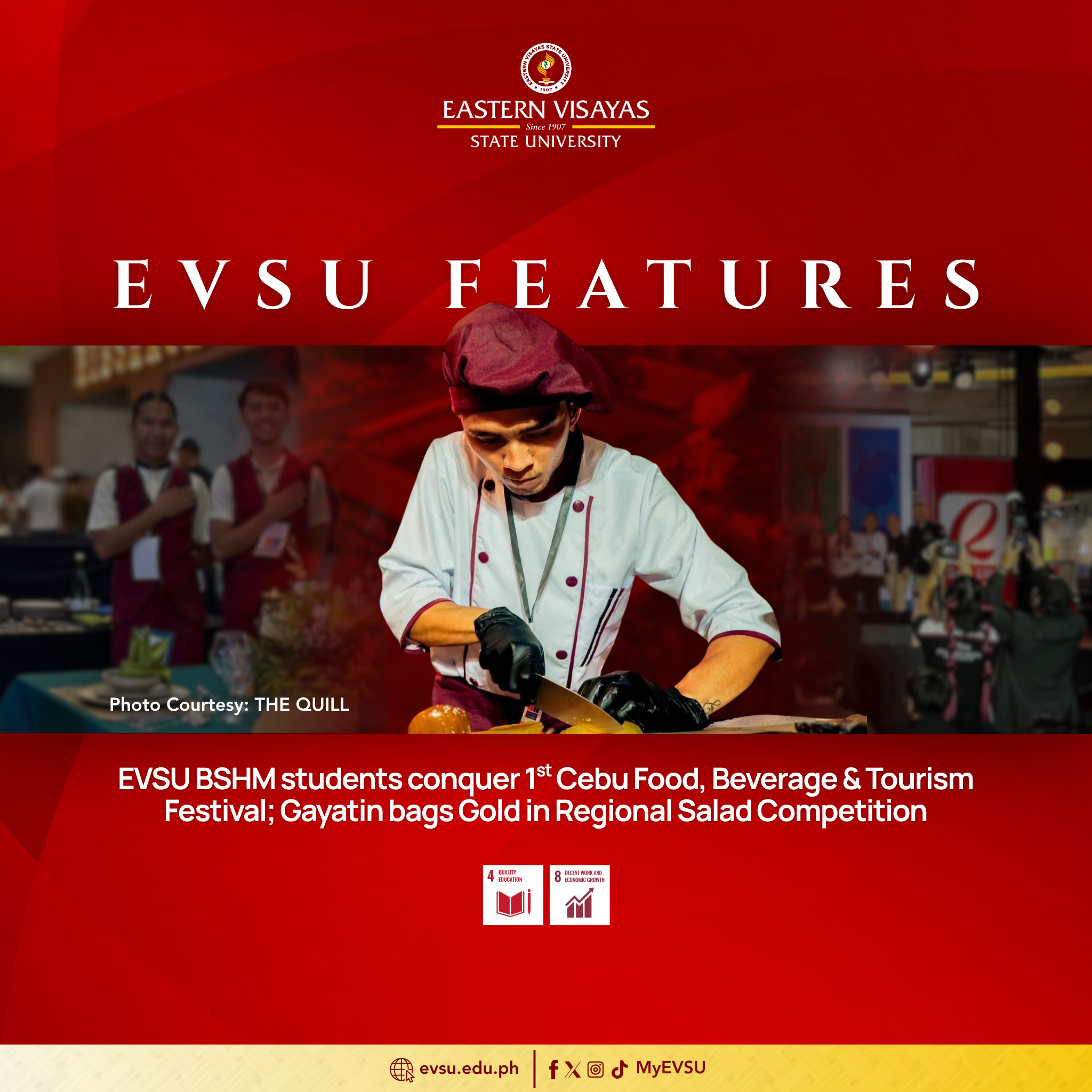EVSU BSHM Students Conquer 1st Cebu Food, Beverage & Tourism Festival; Gayatin bags gold