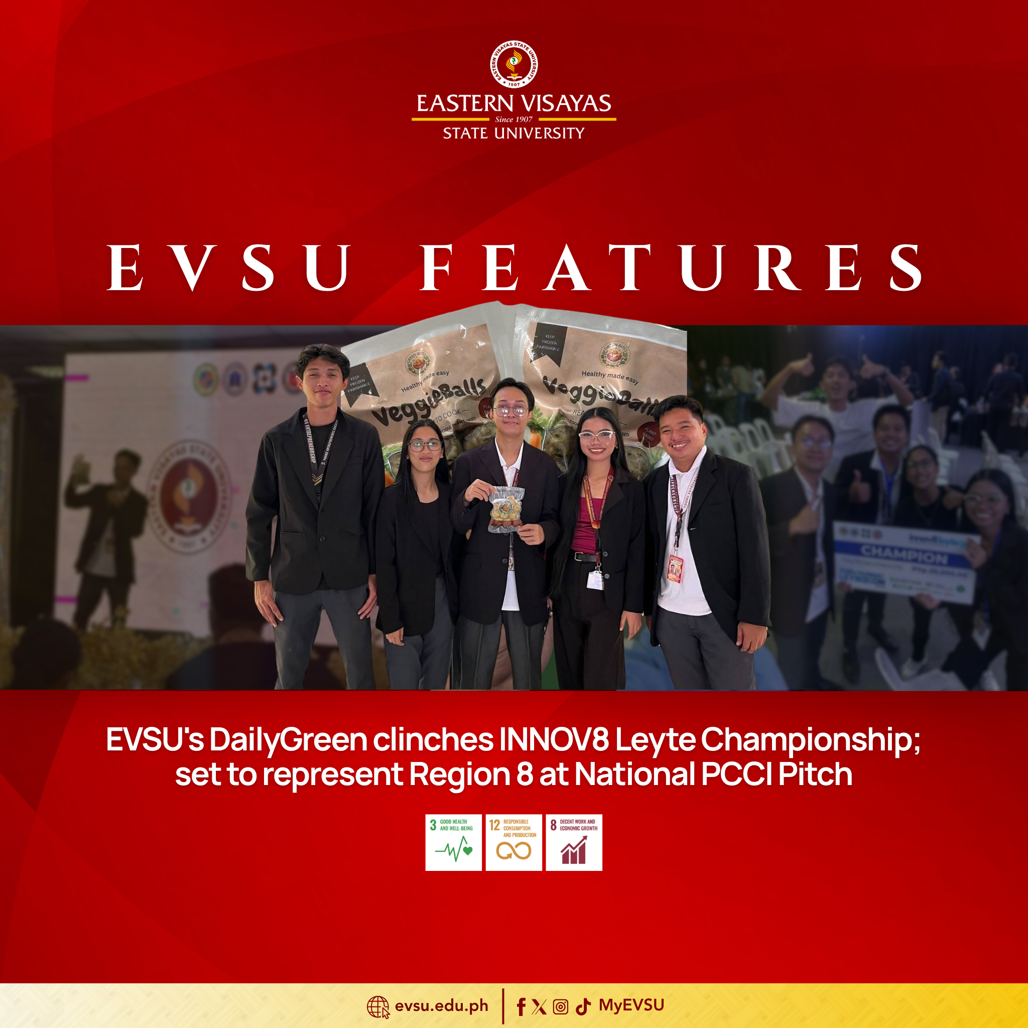 #UnstoppableEVSU: 3 Champions in a row! Startup ‘DailyGreen conquers Innov8 Leyte